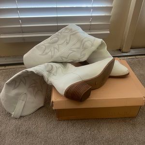 BILLINI White Over the Knee Cowboy Boots
